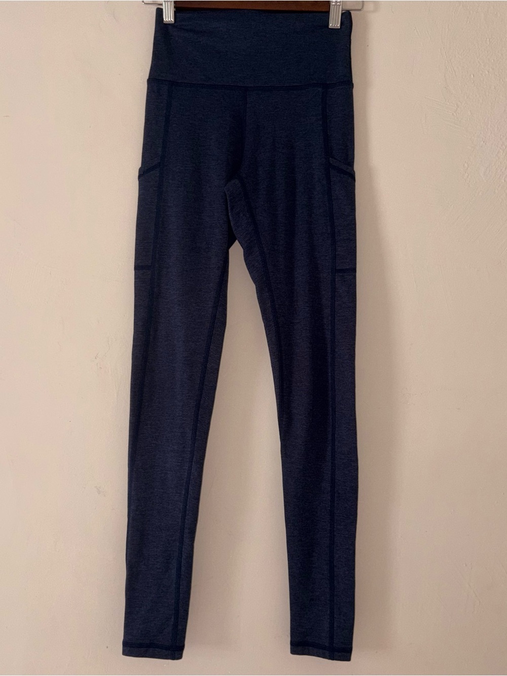 Aerie Chill Play Move Heathered Navy Pocket Leggings Small Long S Long